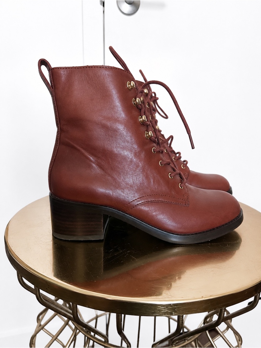 Madewell Patti Lace-Up Leather Boots Size 7.5 - Picture 3 of 5